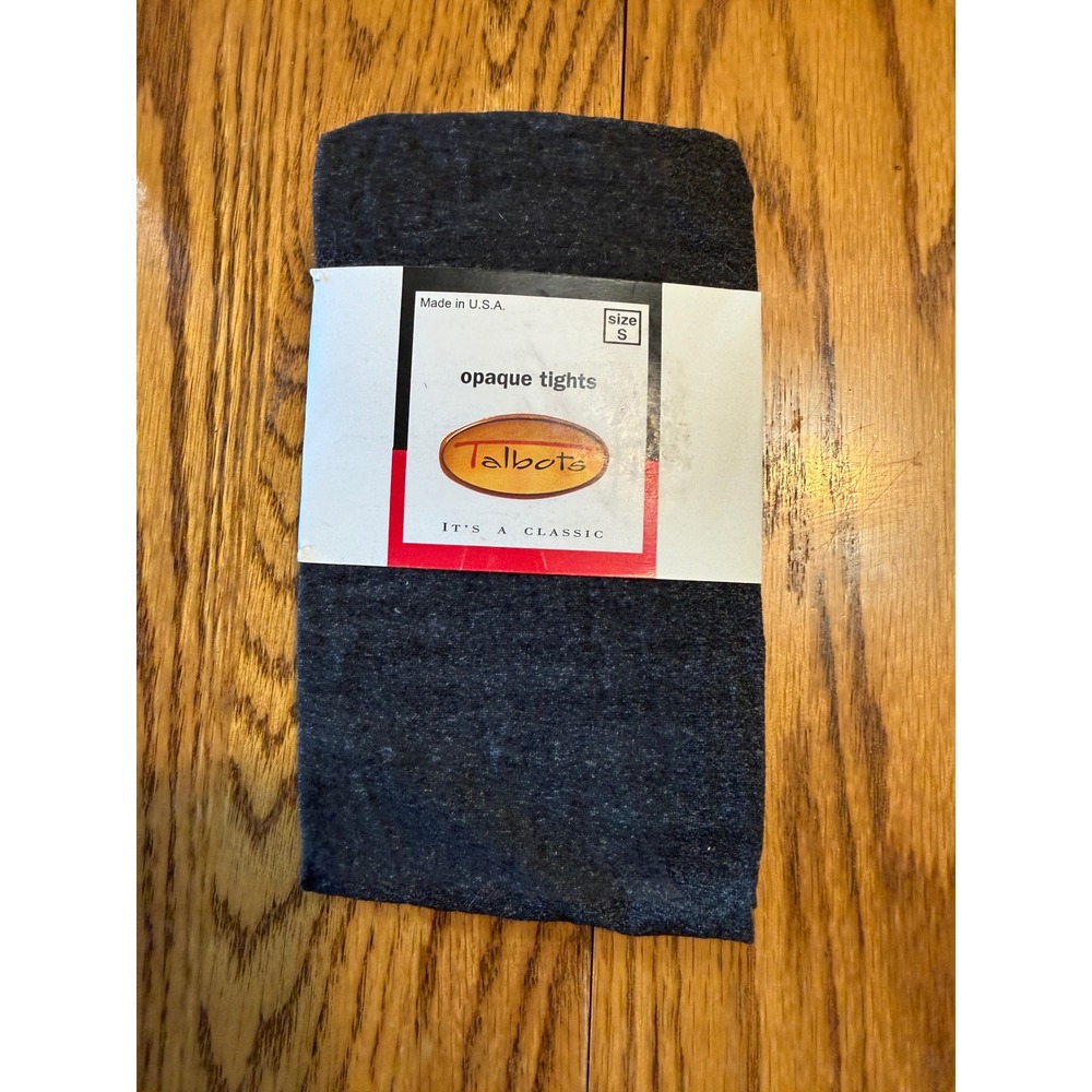 Vintage Talbots Opaque Tights Charcoal Grey Made in USA Size Small NWT